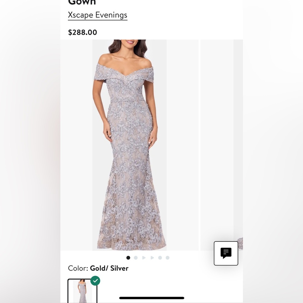 Xscape Strapless Floral Lace Dress in Taupe